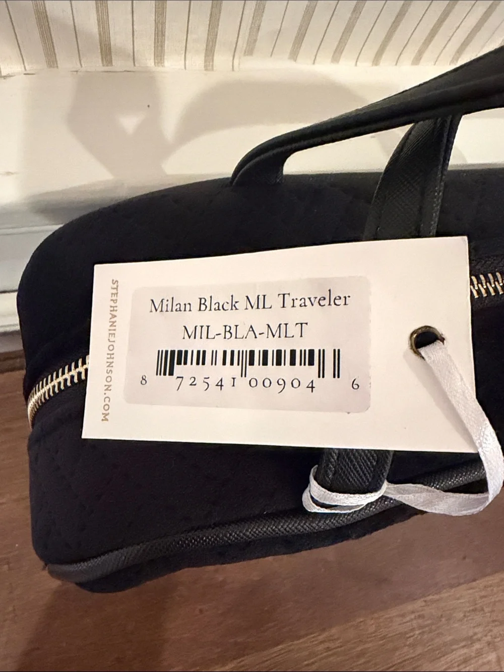 Stephanie Johnson Black Quilted Cosmetic Carry Case